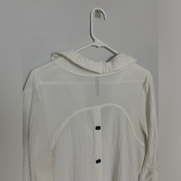 IC By Connie K Blouse Top Gauze Button Down Flowy Hippie Boho White Size S M - Picture 9 of 11